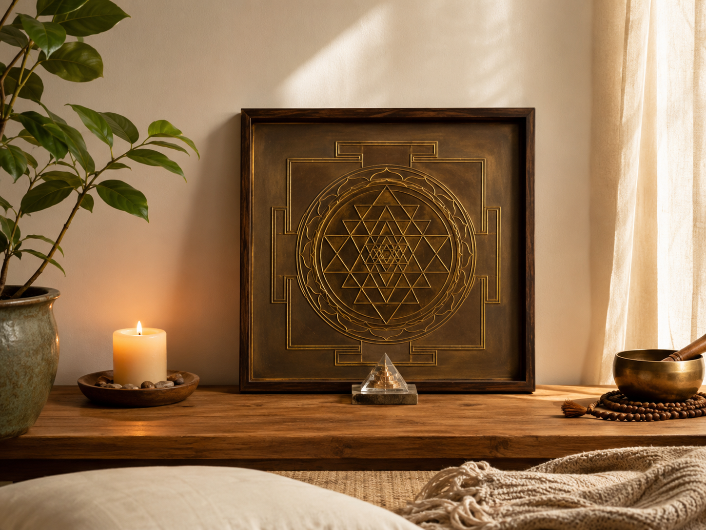 Foto shri yantra AI Infographic chakra's van de aarde, door AI gegenereerd