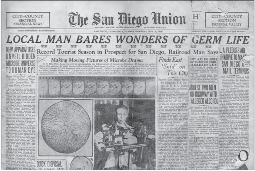 Krantenartikel uit San Diego Times van 1929