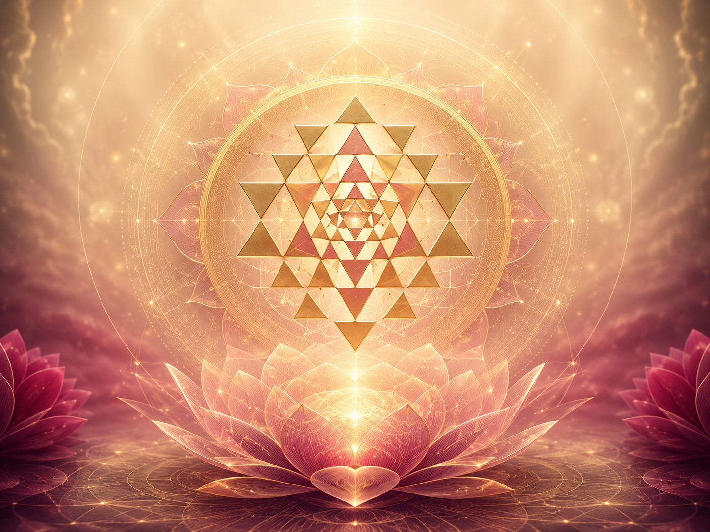 Shri yantra AI chakra's van de aarde, door AI gegenereerd. de aarde als levens wezen